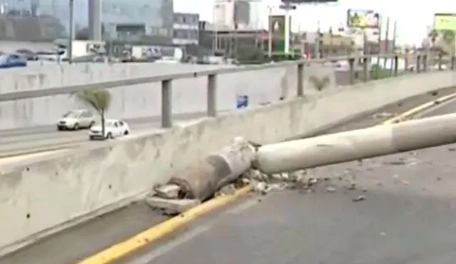 La rampa de la Vía Expresa se encuentra obstruida. Foto: captura de Canal N