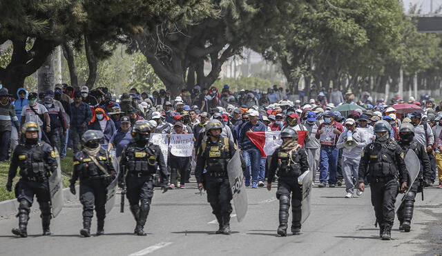 Se producirán dos marchas importantes en Arequipa según Policía. Una en el Cono Norte y otra que se dirigirá hacia la Plaza de Armas. Foto: La República