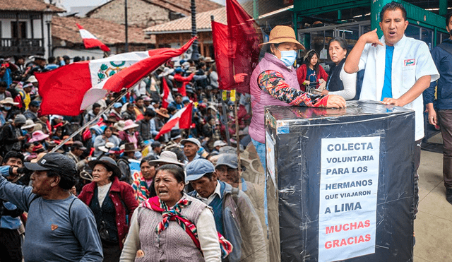 En enero, comerciantes también realizaron colecta pública y apoyaron a ciudadanos que viajaron a Lima a protestar contra Dina Boluarte. Foto: Gerson Cardoso/Leonela Aquino/La República