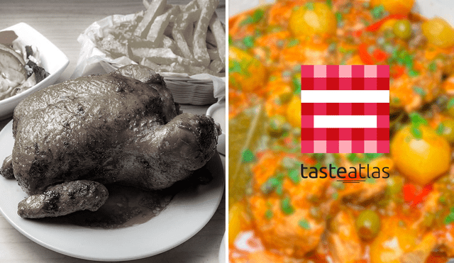 ¿En qué puesto está el pollo a la brasa en los mejores platillos con pollo del mundo? Foto: composición LR/Cocina con Fujita/Taste Atlas