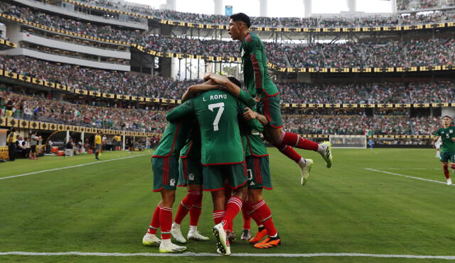 México anotó el gol de la victoria en los minutos finales del partido. Foto: EFE.