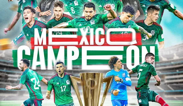 México se coronó por novena vez campeón de la Copa Oro. Foto: Twitter México.