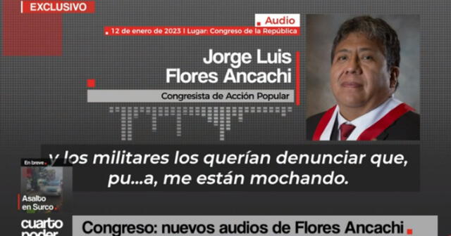 El congresista Jorge Flores se tiene que presentar este lunes 17 a la Comisión de Etica. Foto: captura Cuarto Poder.