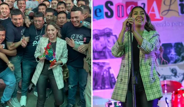 Angie Chávez fue invitada a cantar junto a los internos del penal de Lurigancho por el Día de la Resocialización. Foto: Composición LR