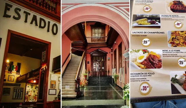 El Centro de Lima no solo cuenta con lugares para hacer turismo, también cuenta con restaurantes y huariques con los secretos de antaño. Foto: composición LR / Estadio F.C. / L´Eau Vive Lima / Restaurant Moya