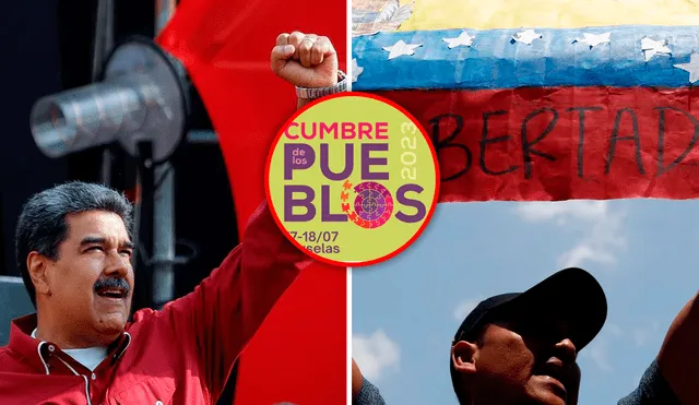 Nicolás Maduro lleva en el poder desde el 2014. Foto: composición LR/Cumbre de los Pueblos 2023/Infobae/Nueva Sociedad