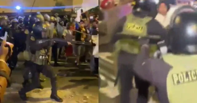Efectivos son captados disparando sus armas a la altura del cuerpo de manifestantes. Foto: composición LR - Video: Latina y El Foco