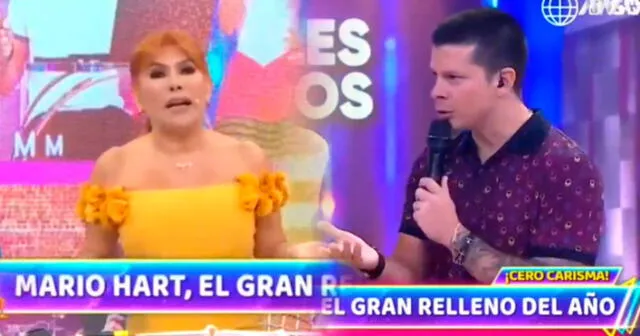 La conductora Magaly Medina cuestionó a Mario Hart por comentario inapropiado a Maricarmen Marín. Foto: captura/ATV/América TV