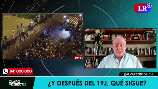 Augusto Álvarez Rodrich comentó sobre la marcha del 19J. Foto/Video: LR+ Augusto Álvarez Rodrich comentó sobre la marcha del 19J. Foto/Video: LR+