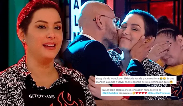 Natalia Salas se conmovió en su eliminación de 'El gran chef: famosos'. Foto: composición LR/captura de Latina/Twitter