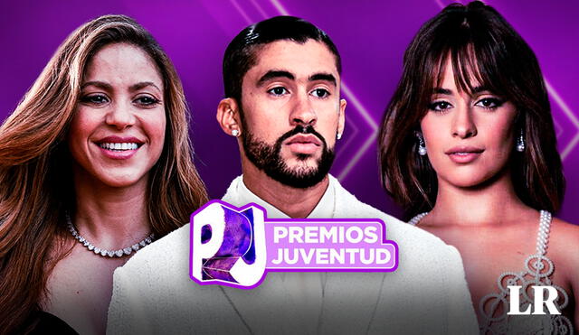 Bad Bunny, Grupo Frontera, Maluma, Peso Pluma, Rauw Alejandro, Rosalía, Shakira y Tini son los más nominados. Foto: composiciónLR/Shakira/BadBunny/CamilaCabello/Univision