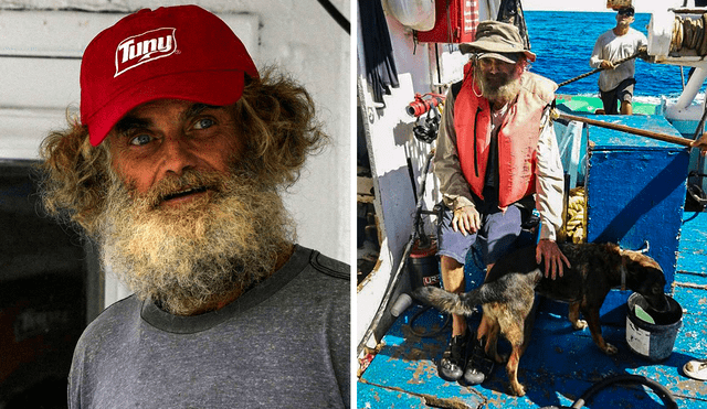 Shaddock y Bella luego de su rescate por la embarcación de Grupomar en el océano Pacífico de México. Foto: composición LR/EFE