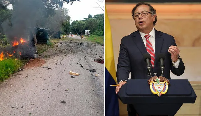 El atentado se dio en una de las regiones colombianas que tiene una fuerte presencia del ELN, Arauca. Foto: composición LR/@RafaNietoLoaizaAFP/Twitter
