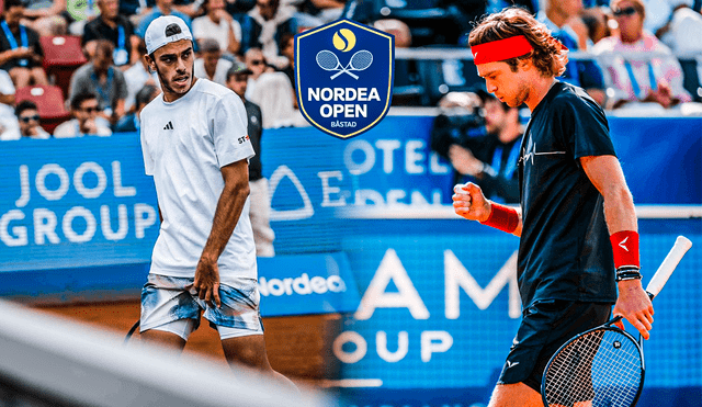 El partido entre Fran Cerúndolo vs. Andrey Rublev se jugó en el Bastad Tennis Stadium. Foto: composición LR/Nordea Open