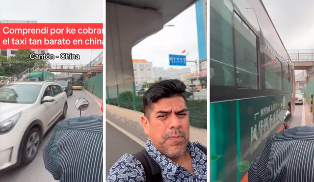 El joven, por fin, entendió el motivo por el cobran tan barato un mototaxi en China. Foto: composición LR / capturas de TikTok / @GinoAtaurima