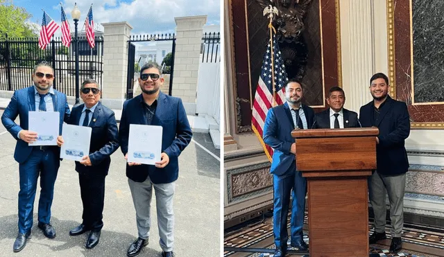 Moisés Vega expresó bellas palabras al ser reconocido en la Casa Blanca junto a Walter y Gianfranco Yaipén. Foto: yaipenwalteroficial/gianfrancoyaipen/Instagram - Video: yaipenwalteroficial/Instagram