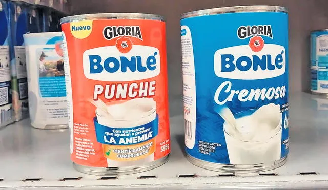 Involucrados. Productos con mezcla láctea son de la marca Bonlé del Grupo Gloria. Foto: difusión