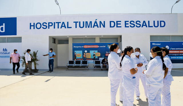 Fin cuestionado. Hospital Tumán de EsSalud fue rehabilitado para atención durante el contexto del coronavirus en el 2022. Foto: difusión