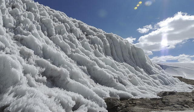 Nevado de Quelccaya . Estudios de ONG ambientalista advierten que operaciones de la minera Macusani Yellowcake afectarían parte del nevado Quelccaya, Este alimenta las fuentes de agua. Foto: La República
