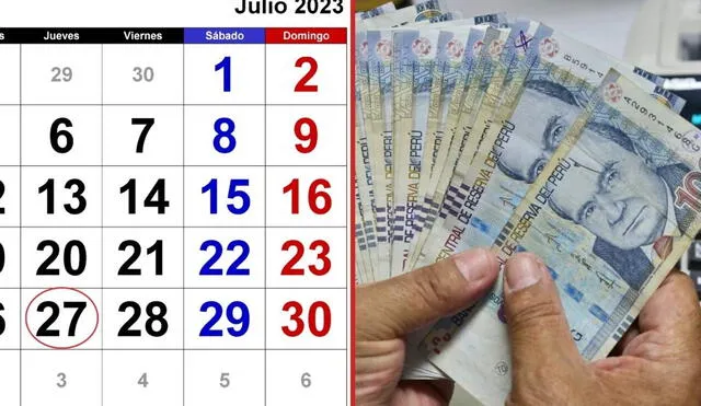 En esta nota, aclaramos tus dudas sobre si corresponde el pago por trabajar durante el 27 de julio, día no laborable en nuestro país. Foto: composición LR/calendarpedia/Andina