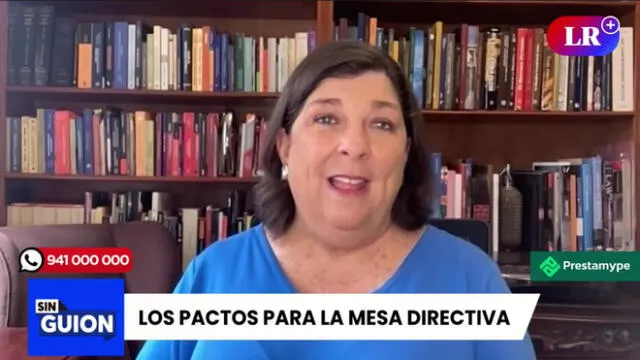 Rosa María Palacios analiza a los integrantes de las listas para la Mesa Directiva. Foto/Video: LR+