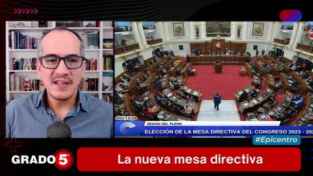 David Gómez Fernandini se refiere a las elecciones de la nueva Mesa Directiva. Foto/Video: Grado 5 - LR+