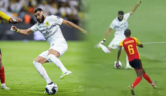 Karim Benzema dio una asistencia y marcó un gran gol para que Al-Ittihad derrote al Espérance de Tunis en el Campeonato de Clubes Árabes. Foto: Al-Ittihad/captura SSC