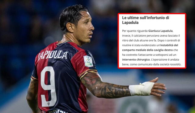 Gianluca Lapadula no podrá estar en los partidos ante Brasil y Paraguay con la selección. Foto: Cagliari