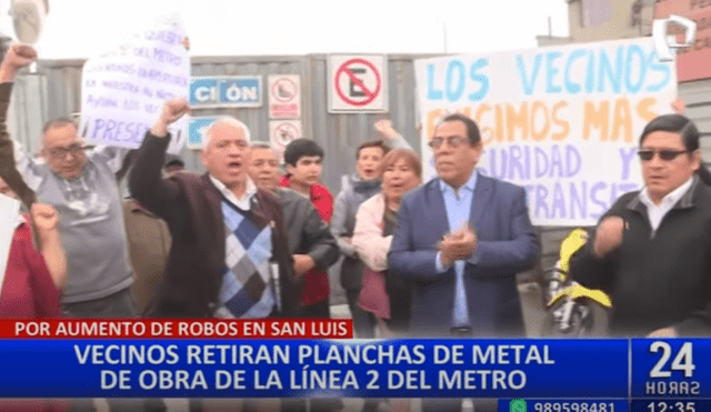 Vecinos de San Luis exigen retiro de planchas metálicas. Foto: Panamericana