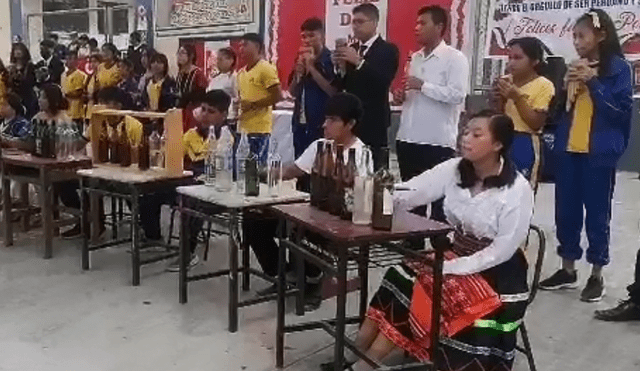 Botellas fueron los instrumentos principales. Foto y video: Buenos Días