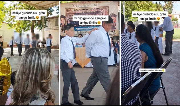 El muchacho guio en todo momento a su compañero con discapacidad visual. Foto: composición LR/capturas de TikTok/@Wvideos34