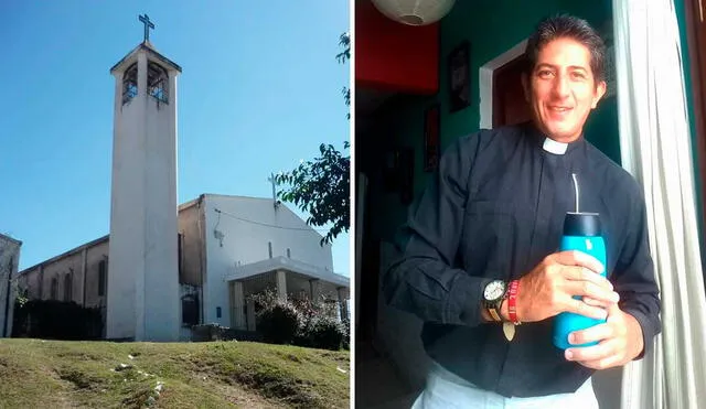 El cura Juan Eduardo Jotayan tuvo que retirar a golpeas a un ladrón que ingresó a su iglesia. Foto: composición LR/Los Andes/@JotayanJuan/Twitter