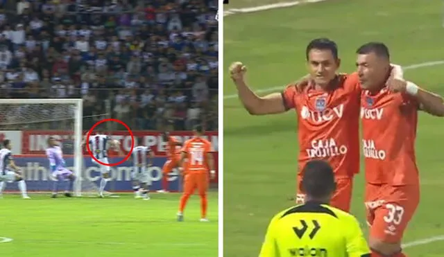 Jairo Vélez no perdonó tras el penal cometido por Míguez. Foto: captura de Liga 1 Max | Video: Liga 1 Max