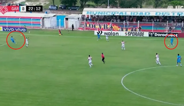 Santiago Giordana marcó el 1-1 para Deportivo Garcilaso cuando ya había otro balón en juego. Foto: captura Liga 1 Max