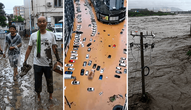 China sufre las lluvias y tormentas más intensas de la última década. Foto: composición LR/EFE/AFP