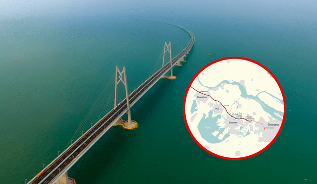 El puente más largo del mundo fue inaugurado en junio del 2011. Foto: composición LR/La Información/Xataka - Video: BBC