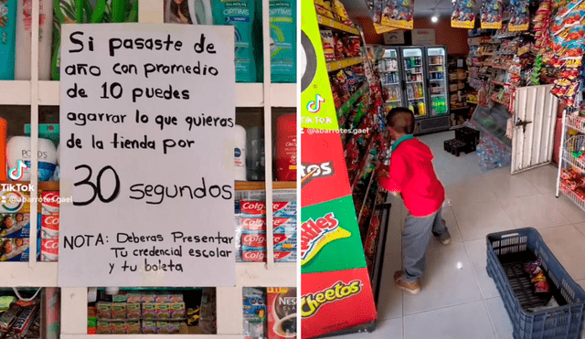 Los niños fueron los más felices al tomar lo que querían por 30 segundos. Foto: composición LR/@Abarrotes.Gael/TikTok Los niños fueron los más felices al tomar lo que querían por 30 segundos. Foto: composición LR/@Abarrotes.Gael/TikTok