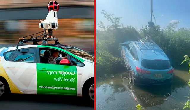 Carro de Google Street View cae en un arroyo tras persecución con la policía por ir a 160 km/h