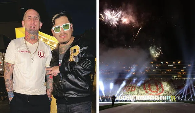 El cantante posó con la camiseta de Universitario de Deportes previo a su concierto en Lima. Foto: Composición LR / Instagram Dj Peligro / Universitario de Deportes