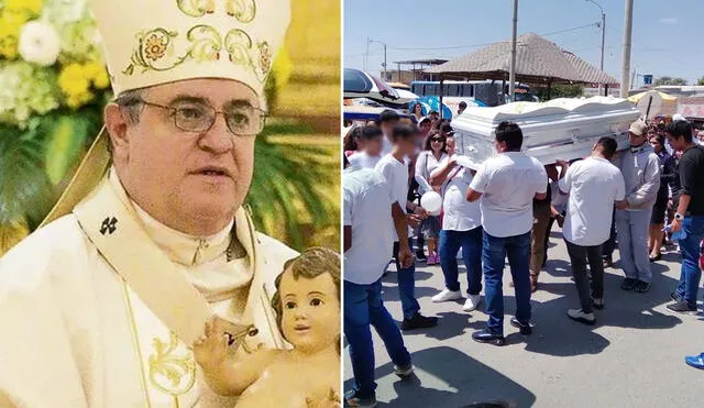 Monseñor eleva sus oraciones por el eterno descanso de escolar asesinado. Foto: Composición LR