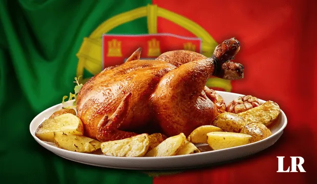 El frango assado se suele servir con papas fritas como el pollo a la brasa. Foto: composición LR - Jazmín Ceras