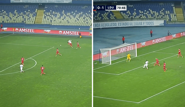 Mira la gran jugada de Paolo Guerrero en su debut con LDU de Quito ante Ñublense en la Copa Sudamericana. Foto: captura de DirecTV