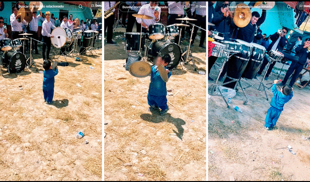 El pequeño demostró sus grandes dotes de músico. Foto: captura de LR/@Fralsebe/TikTok