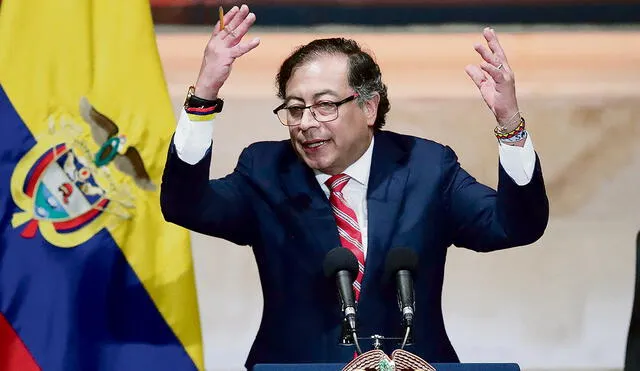 Inaugura. Presidente de Colombia, Gustavo Petro, durante la instalación de las sesiones ordinarias del Congreso en Bogotá el 20 de julio de 2023. Foto: AFP