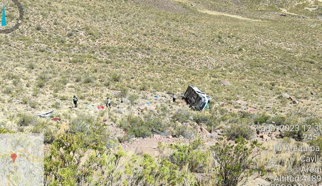 Accidente se registró en la vía penetración a Chivay. Foto: cortesía PNP