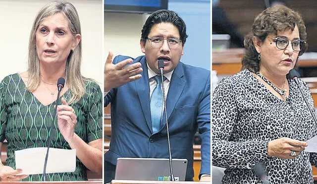Maricarmen Alva, Ilich López y Silvia Monteza, renunciaron a la bancada de Acción Popular. Foto: composición LR