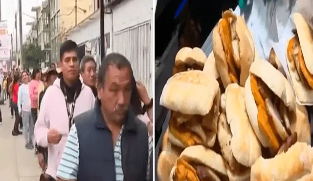 Ofrecen pan con chicharrón a 1 sol hasta agotar el stock de 300 unidades. Foto: composición LR/captura de Latina - Video: Latina