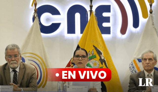 Consejo Nacional Electoral de Ecuador brinda conferencia de prensa para informar sobre las acciones a tomar ante las próximas elecciones. Foto: AFP
