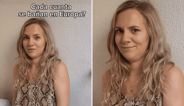 Europea contesta a la famosa pregunta sobre el baño diario. Foto: composición LR / Vídeo: TikTok