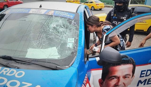 Atentado contra candidata al Parlamento en Ecuador Estefany Puente. Foto: @ZoomEcuador